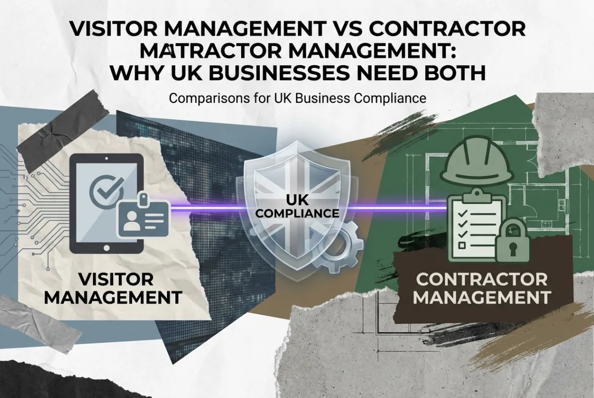 Professional header image for comparison analysis: Visitor Management vs Contractor Management: Why UK Busin...