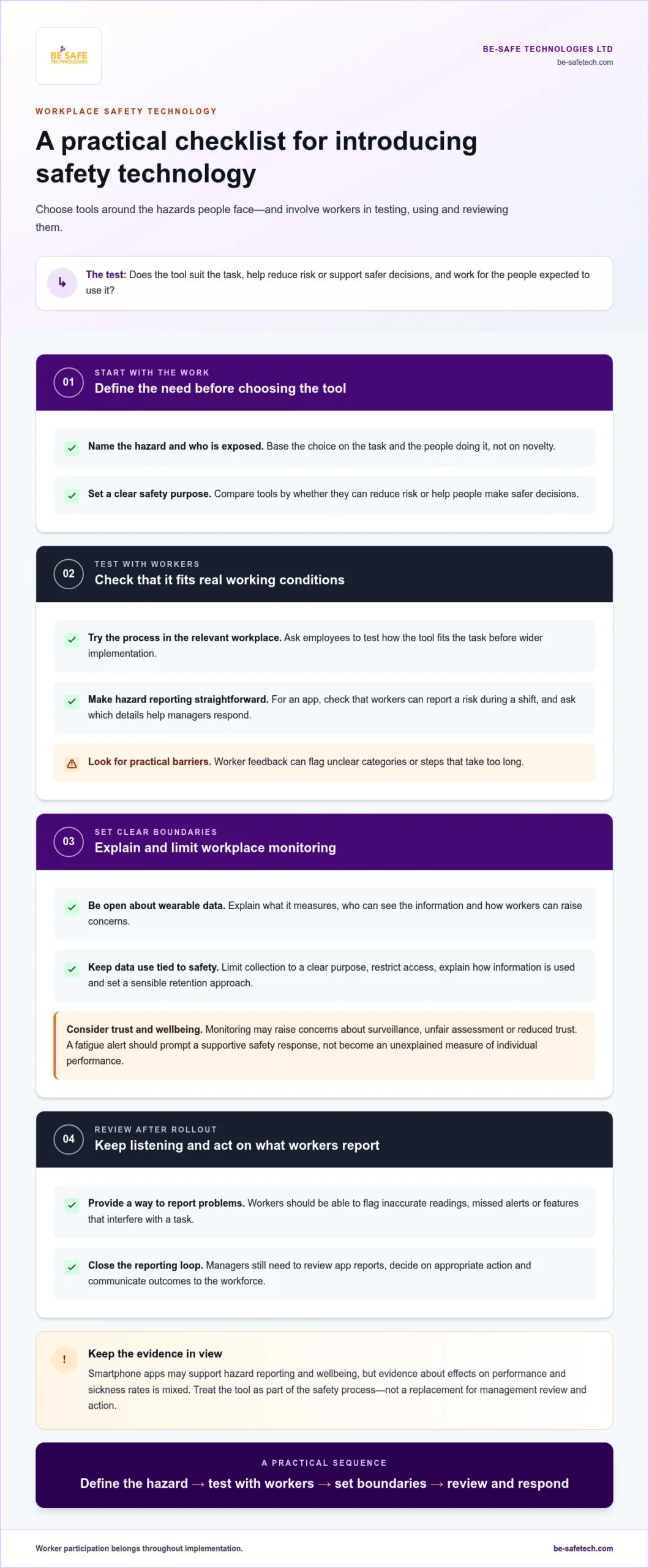 How to choose workplace safety technology for UK workplaces